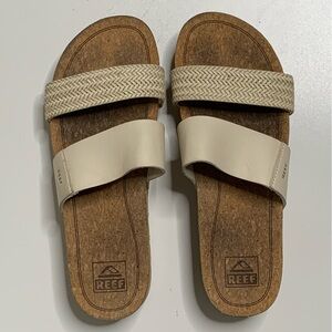 Reef Light Tan Slide Sandals Cushion Vista HI 9 Platform Slip-On Hawaii Beachy